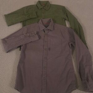 LOT OF 2 Topo Designs Shirt Mens M Multi Dirt Organic Cotton Stretch Canvas Work